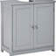 Base de meuble-lavabo gris sous le lavabo - base de meuble-lavabo peu encombrante avec tablette ajustable pour hygiène quotidienne et armoire à serviettes Gris, découpe en U requise pour l'organisation du produit