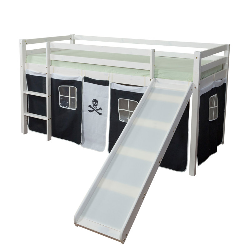 European Single (90 X 200Cm) Solid Wood+ Manufactured wood Low Loft Bed by Zoomie Kids
