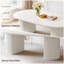 Table de salle à manger moderne de 63 pouces pour 4-6, table de cuisine blanc crème avec base cannelée