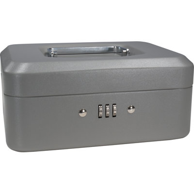 8" CASHBOX W COMBINATION LOCK GREY
