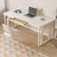 Bureau moderne et simple en pierre blanche avec tiroirs-1664261135