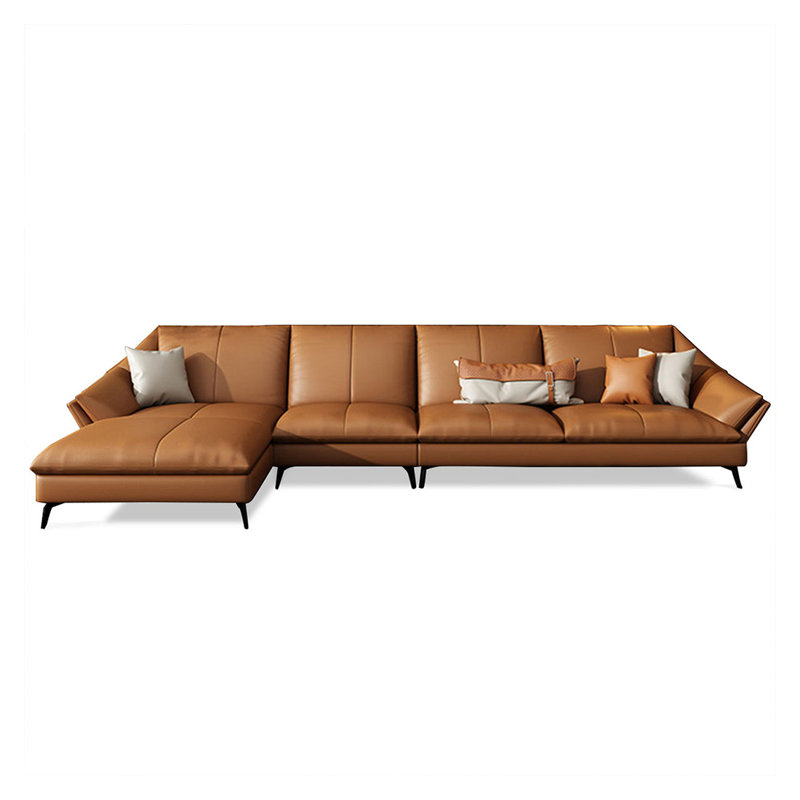 Canapé modulaire 3 pièces rembourré, H 32,68 po x l 141,73 po x P 70,08 po, Orienté à gauche (vu de face), Orange