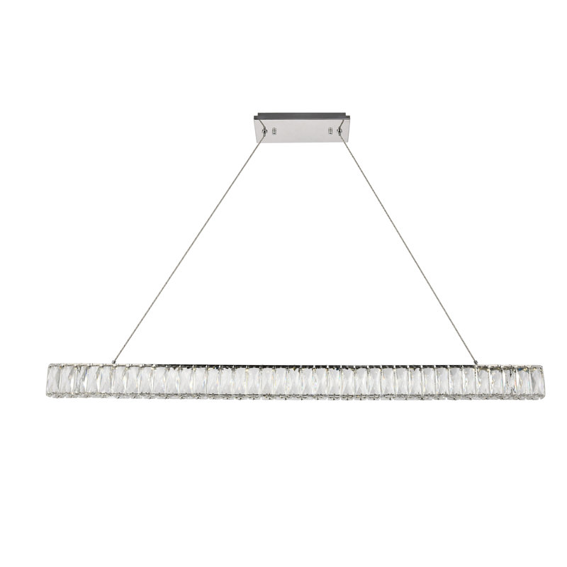 Steveson - Light Chrome LED Pendant, 80" H x 47.6" W x 1.6" D