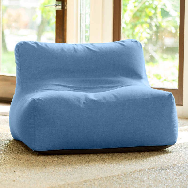 Jaylyn Outdoor Chair - Large Bean Bag Lounge Chair for Poolside & Patio Lounging , Sunbrella Ocean Blue