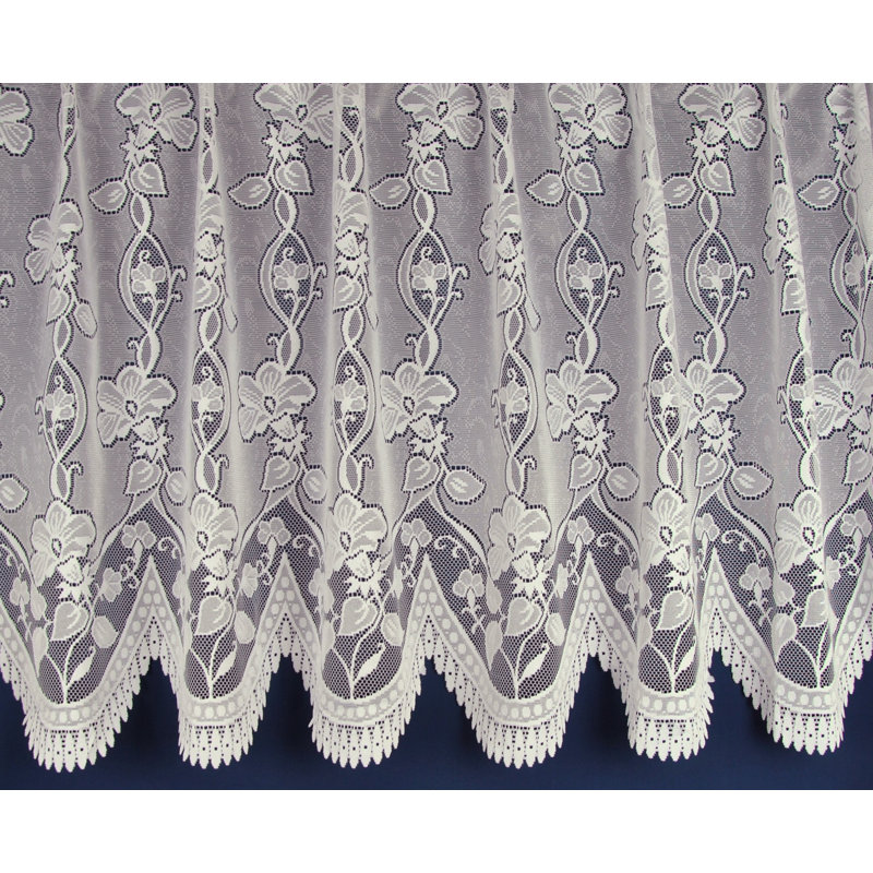 Joey Lace Semi Sheer Curtain Single Panel, 200cm Width x 137cm Drop