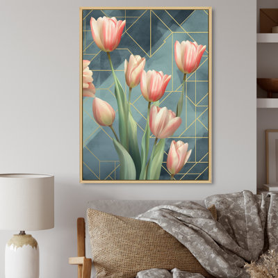 Tulipe géométrique - impressions murales florales