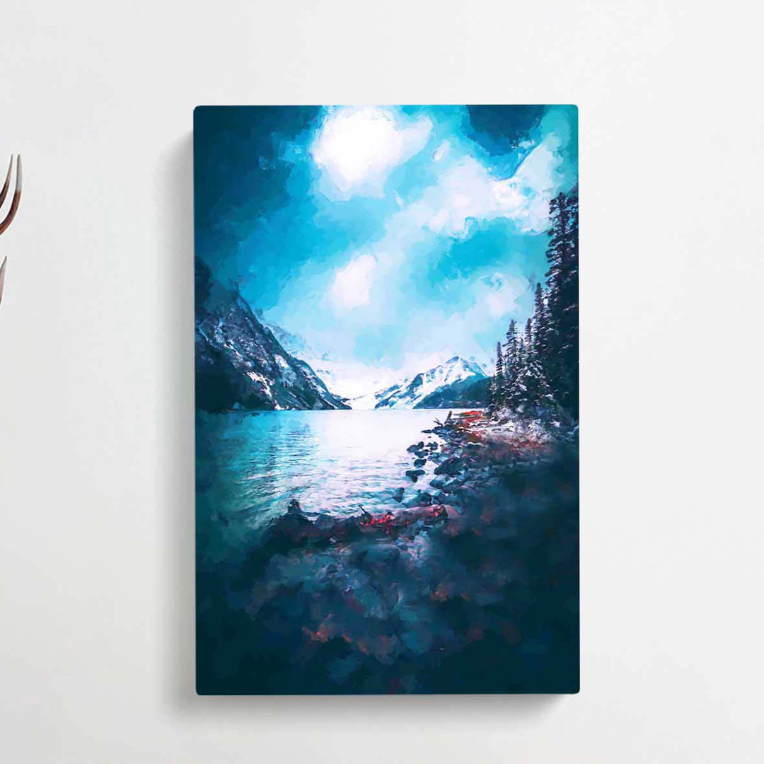 Chephren Lake in Canada in Abstract - Wrapped Canvas