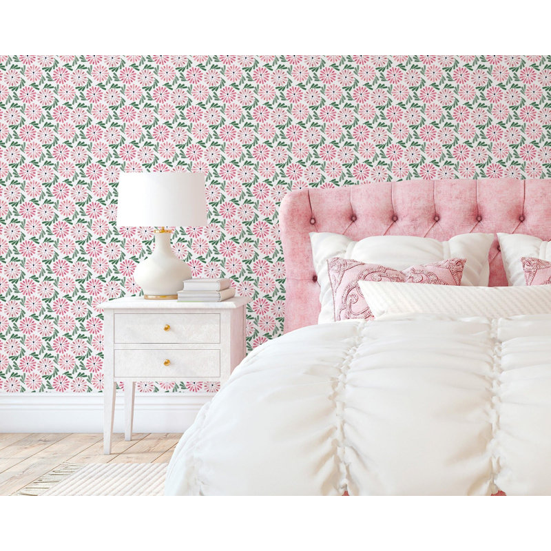 Fruit of Wine 10' L x 24" W Wallpaper Roll, Rosé, Faux Grasscloth, Non-pasted