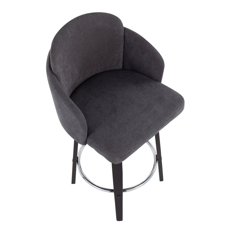 Tabouret tournant 25 "Violetta, Noir, Gris