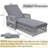 Grey Wicker Outdoor Lounge Chair With Adjustable Backrest And Armrests-155589981