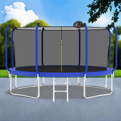 Trampoline d'extérieur 12 pi avec panier de basketball, filet de sécurité et échelle