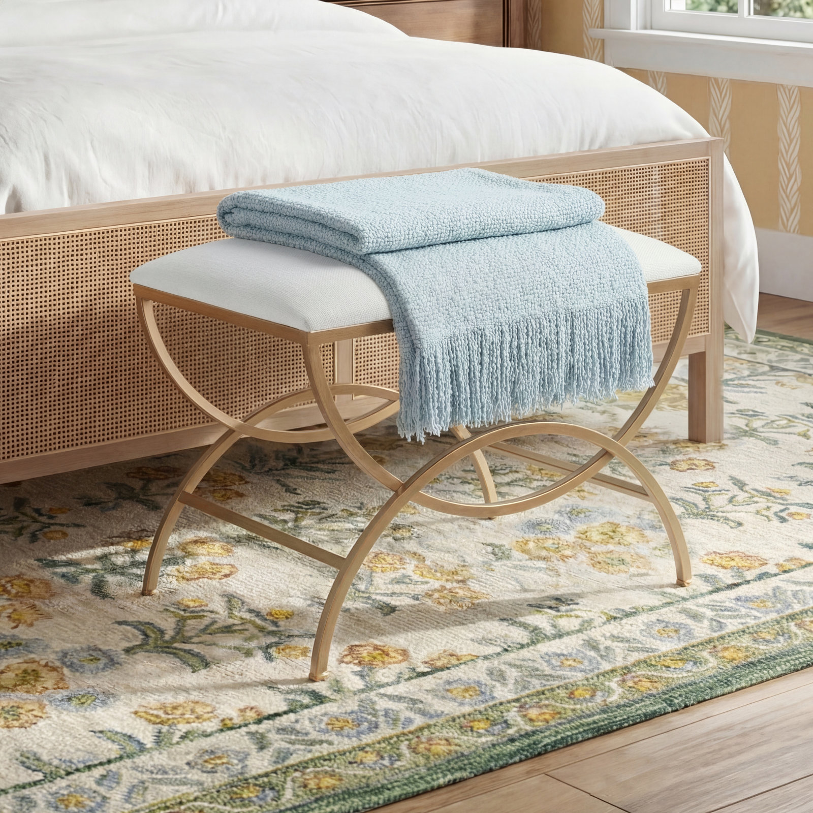 Fells Accent Stool, Off-White
