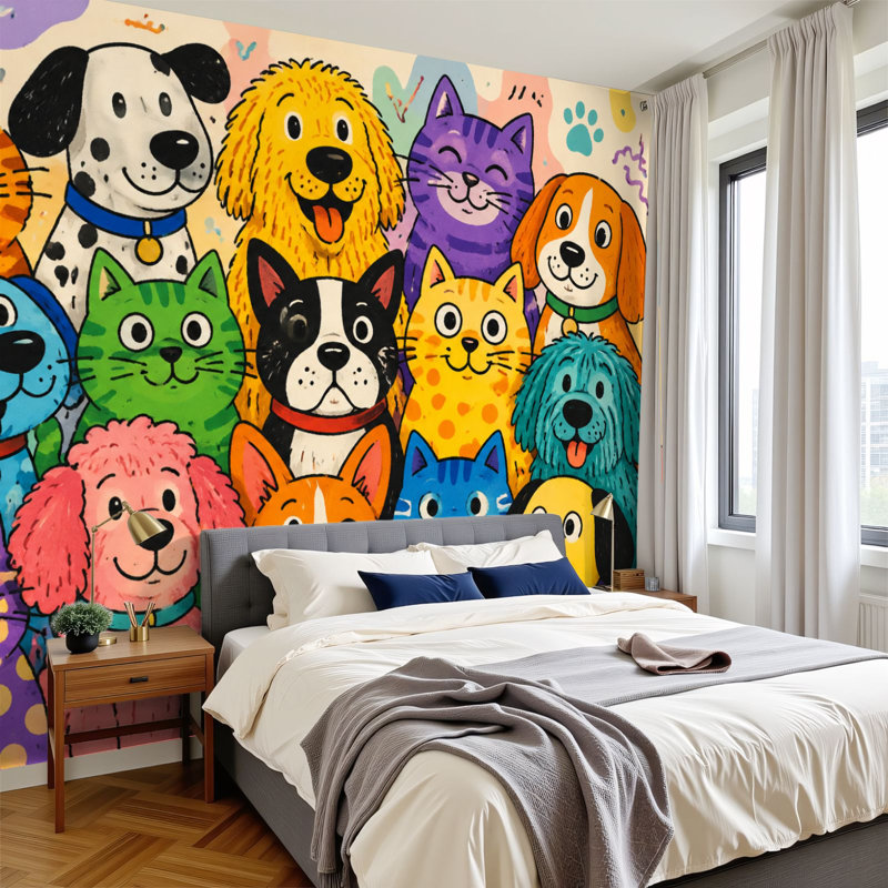 Papier peint adhésif auto-adhésif moderne pour la chambre à coucher L 69 po x l 96 po Peel and Stick