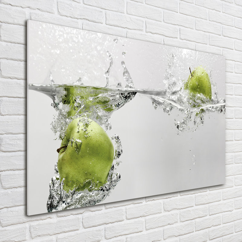 Apple Under Water - No Frame Print on Glass