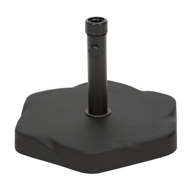 Base de parasol hexagonale en béton et en fer noir (66 lb)