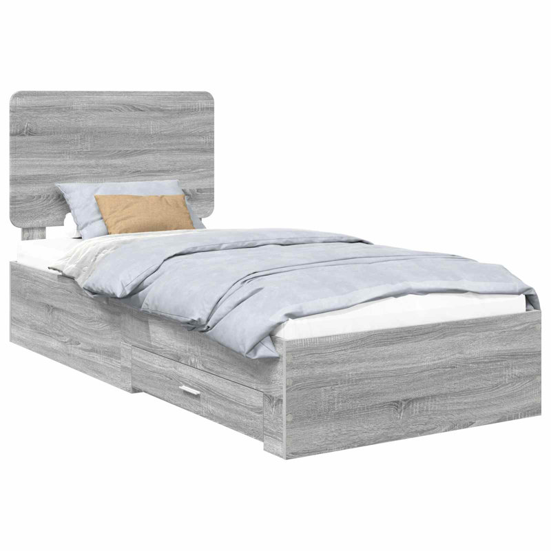 Bed, 100 x 200cm, Grey Sonoma