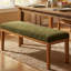 Banc de salle à manger rembourré avec pieds en bois massif pour table de salle à manger, siège en velours vert olive de l 52,8 po-1166012804