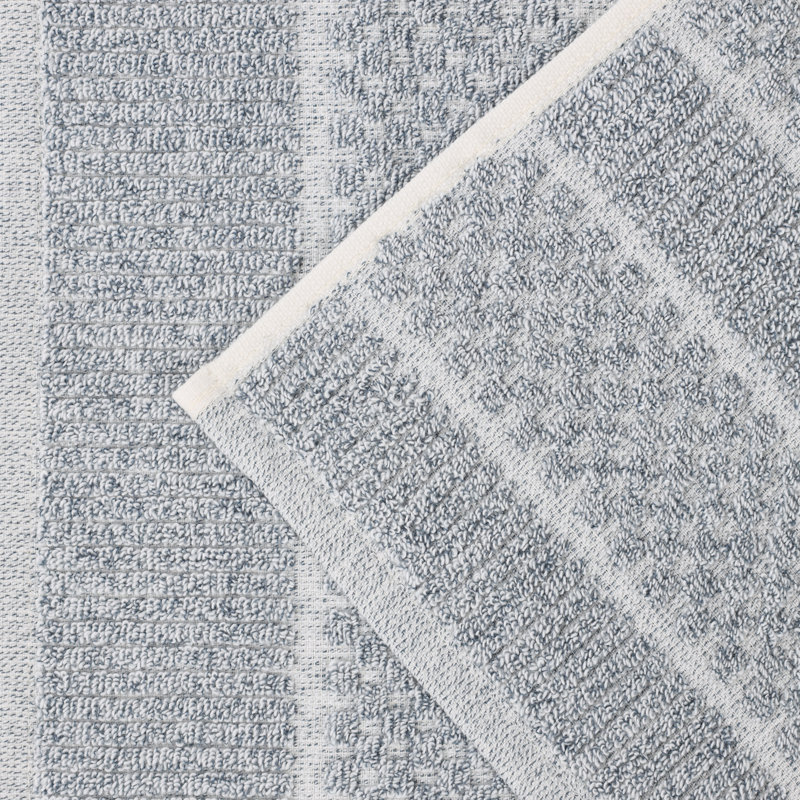 Ensemble de serviettes 6 pièces en mélange de coton et viscose Naples, Bleu denim