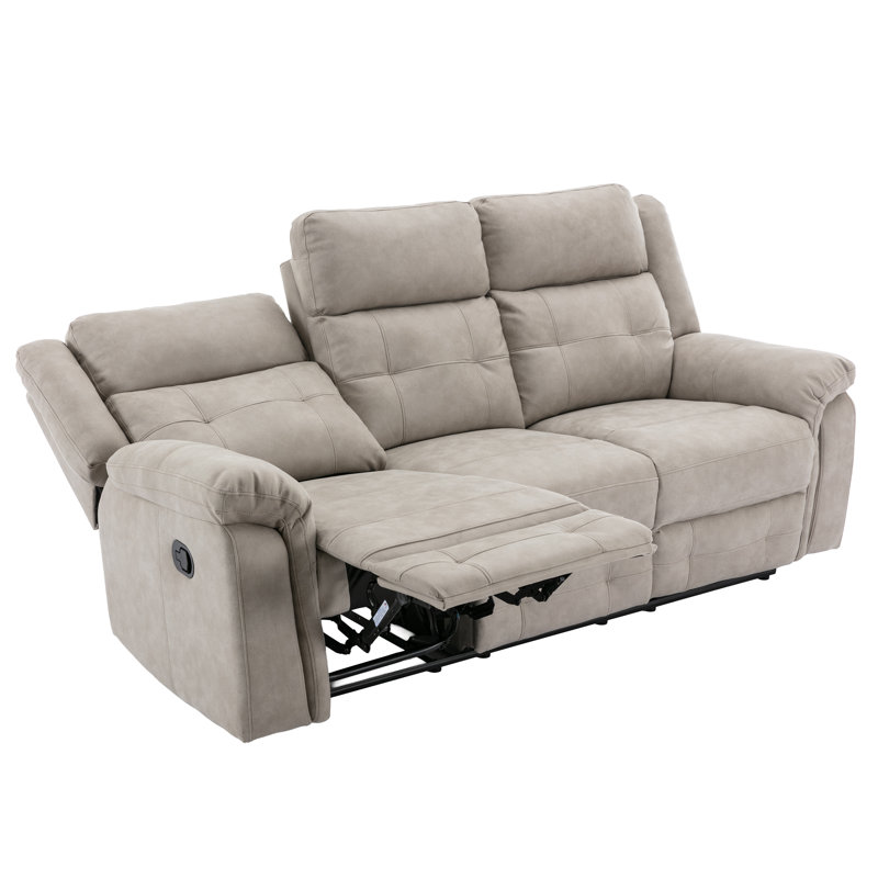 Bonachea 3 Seater Reclining Sofa, Light Grey