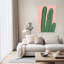 Desert Cacti Pink Modern Vibrant Abstract Cactus Succulent Nature Tropical Wall Art Print 1 Piece Wrapped Canvas Wall Art-1202123162