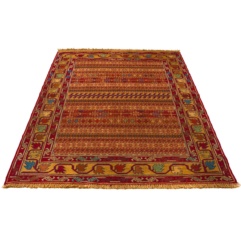 One-of-a-Kind 3′6″ X 5′2″ New Age Wool Area Rug in Multicolor