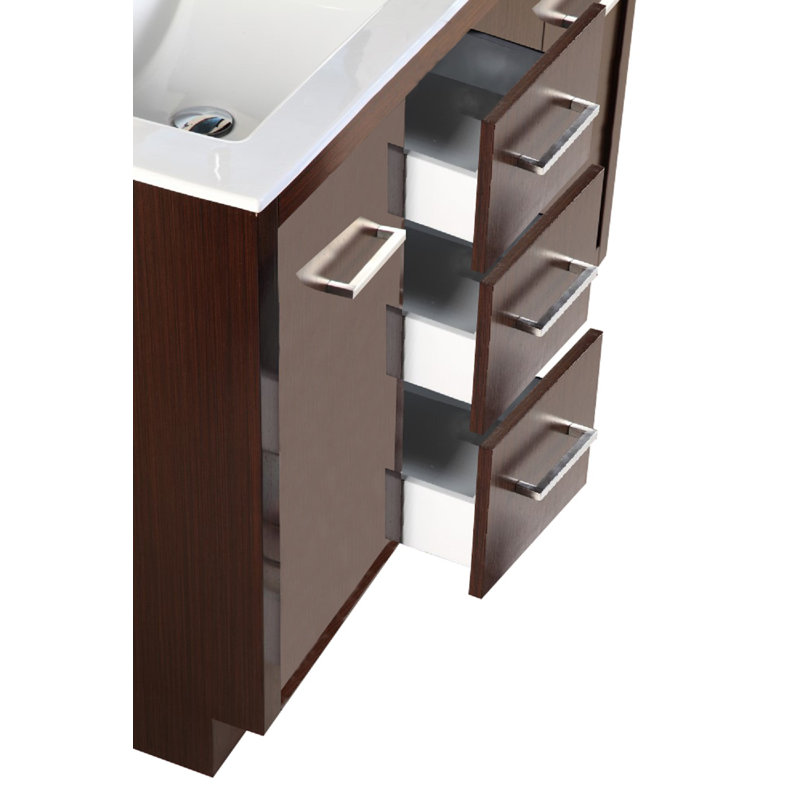 Lootens 48'' Double Bathroom Vanity with Ceramic Top