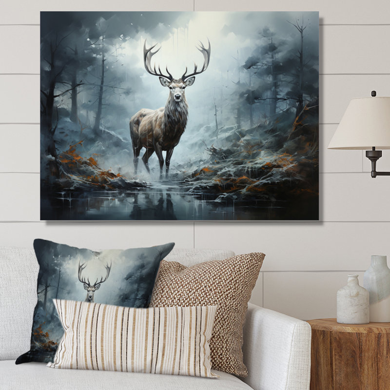 Deer Whispering Mist I - impression, Toile tendue, H 34 po x l 44 po x P 1,5 po