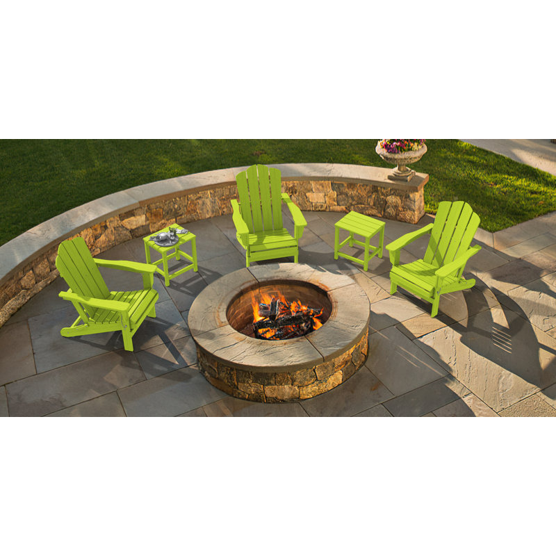 Wolak Foldable Outdoor Adirondack Chair, Apple