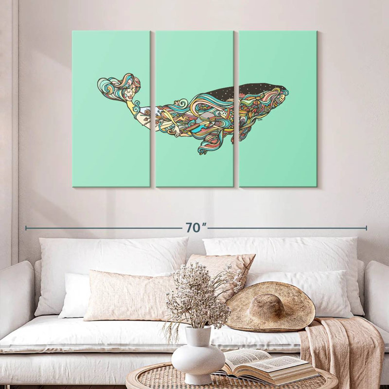 Brampt Vibrant Whale, 32" H x 50" W