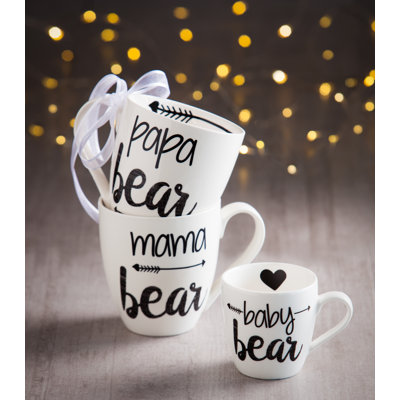 Ensemble de tasses à café 3 pièces Bear Family