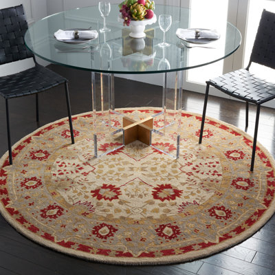 Tingley Hand-Tufted Wool Ivory/Light Green Area Rug