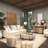 Gray Mother of Pearl Shell Geometric Handmade Mosaic Inlay Living Room Coffee Table with Black Metal Legs, 38" x 38" x 13"-1892332701