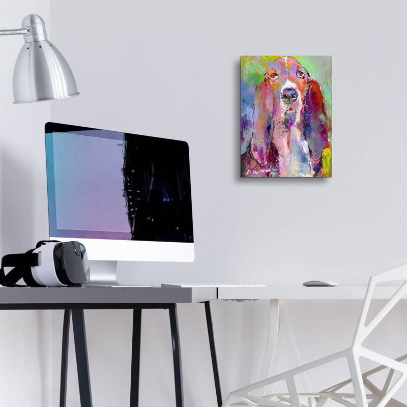 «Art Basset Hound» par Richard Wallich, H 16 po x l 12 po