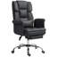 Fauteuil de direction ergonomique en cuir synthétique, fauteuil inclinable et pivotant avec repose-pieds et support lombaire HOMcom, noir