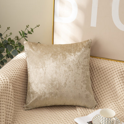 (Covers With Inserts) Set of 2 Crushed Velvet Throw Pillows