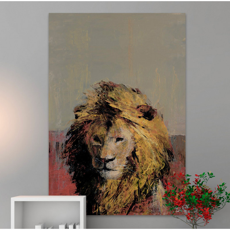 «Bonjour Lion», reproduction sur toile tendue, H 18 po x l 12 po x P 1,5 po