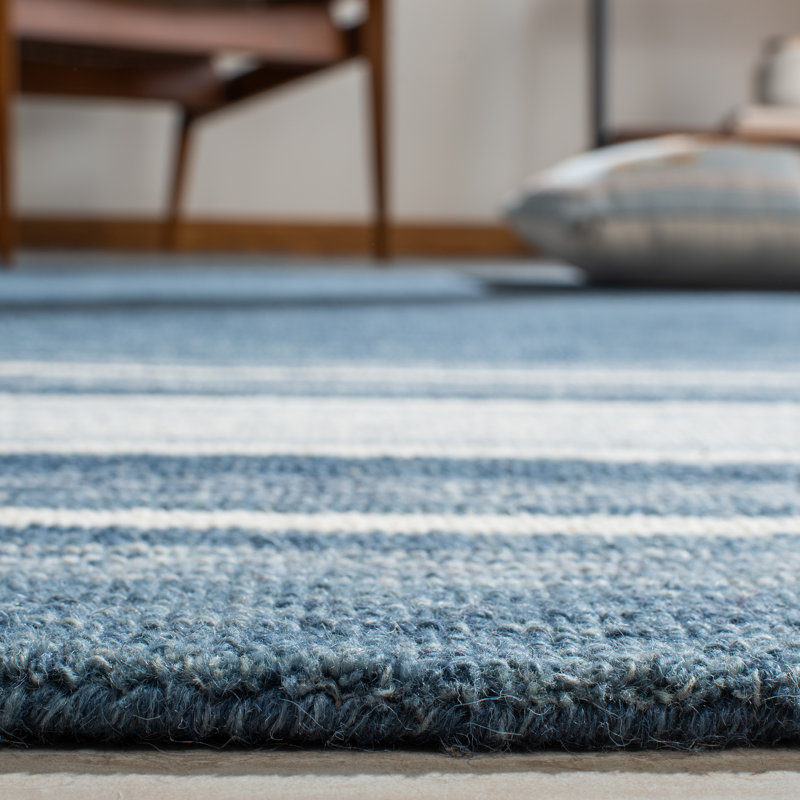 Tapis d'intérieur en laine à rayures Thaxton, Rectangulaire 3 pi x 5 pi