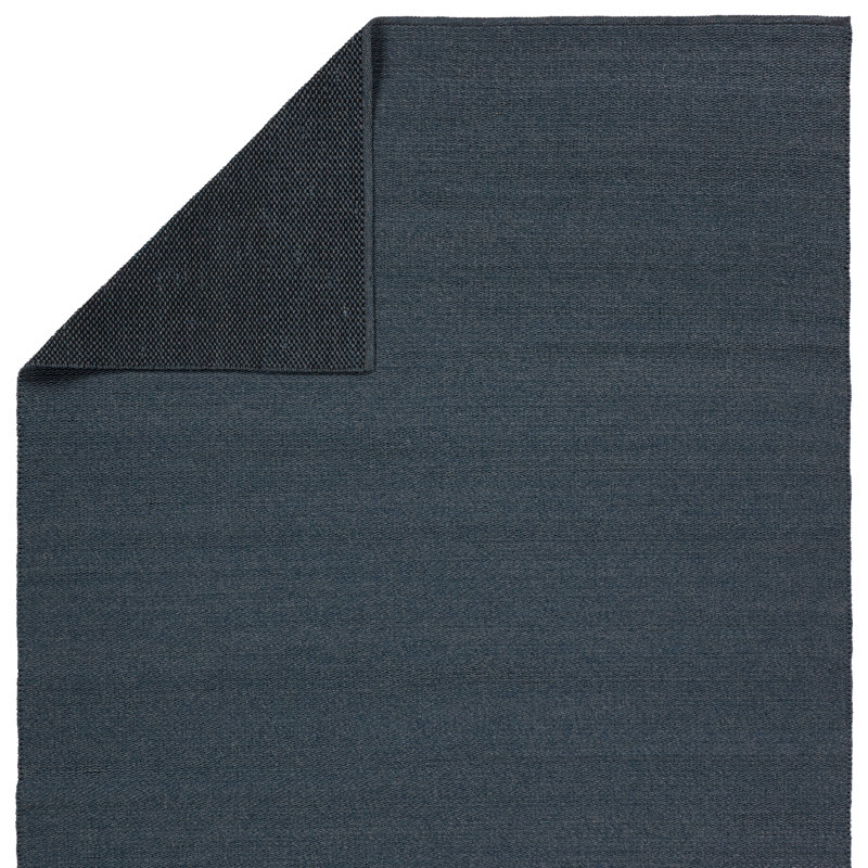 Rectangle Maverick Solid Color Hand Loomed Polyester/Polypropylene Indoor / Outdoor Area Rug in Blue, Rectangle 6' x 9'