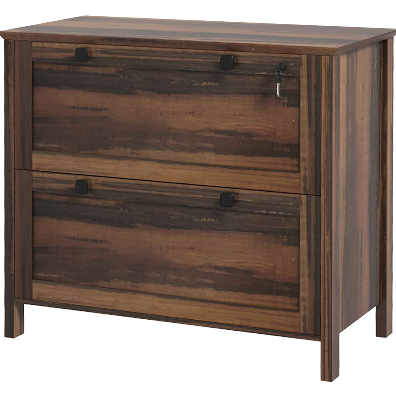 Lockable File Cabinet For Home Office, Brown. 2 With Adjustable Hanging Bar Letter, A4, Legal. Stylish & Secure. 31.1" L X 15.7" W 28.3" H Office Lock, Brown Shade. 2 Drawer Practical.