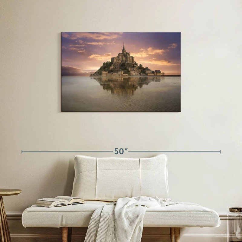 Adella Mont Saint Michel, île de l'abbaye, H 24 po x l 36 po