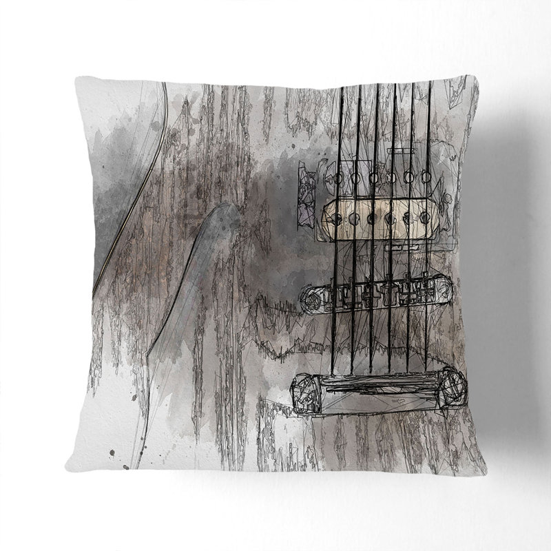 Abstract Square Cushion, 55cm H x 55cm W x 20cm D, White