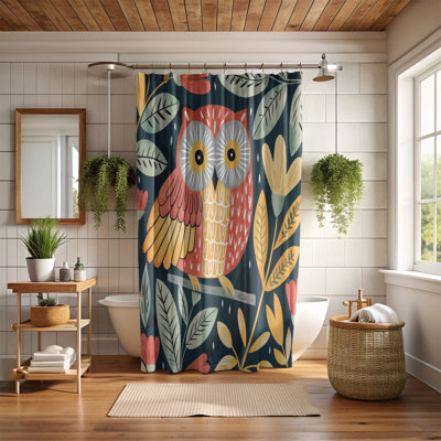 Rideau de douche 1 pièce Owl Autumn Art