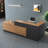 L-Shaped Reception Desk with Lockable Drawers, Computer Desk, and Storage Shelves/Front Desk-1932690576-1932690577