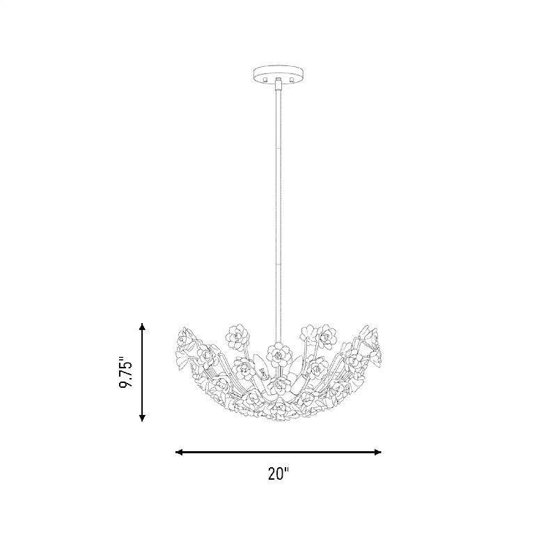 Flores 4-Light Chandelier in Noble Brass by Breegan Jane