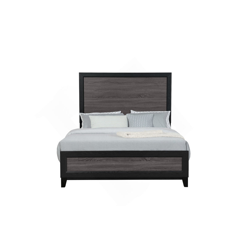 Soluto Grey And Black Bed, Queen