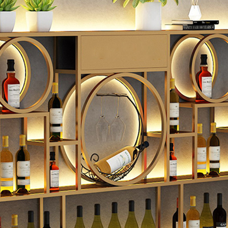 Wall Wine Rack Wine Rack Wall Mounted Metal Bar Shelves LED Light