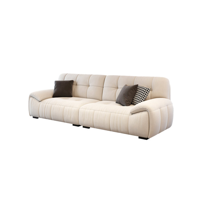 Casual monotonous fabric sofa, 33.46" H x 94.48" W x 37.4" D, 3