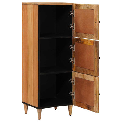  Highboard With Storage With Door Solid Mango Wood Sideboard Unit Modern