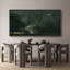 «Minimal Landscape Abstract Dark Green and Gold Flecks Modern Luxury», reproduction d'art sur toile-98042330-111568242