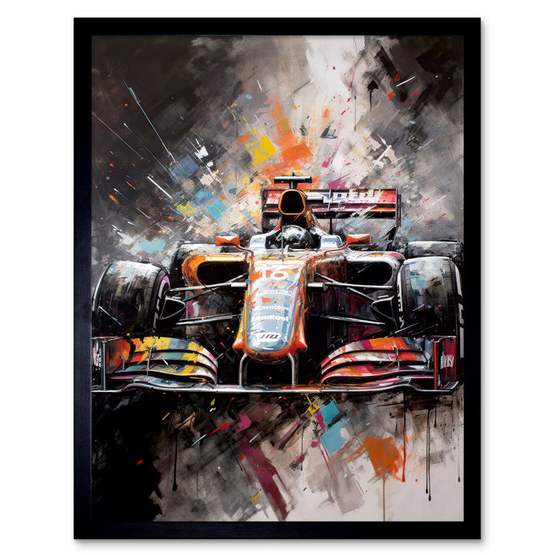 Firmin Race Car Grand Prix Multicoloured Modern - Single Picture Frame Print